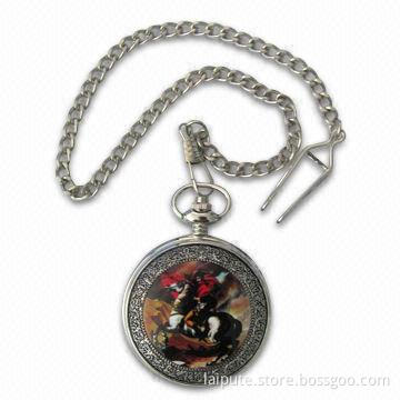 Pocket Watch with Japan Movement, Can Put Picture on Cover, Classic Design, 49mm Case Diameter